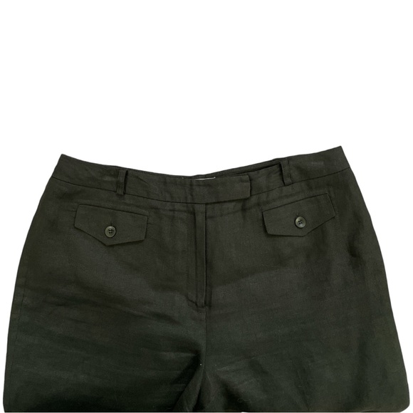 Talbots 100% Irish Linen Bermuda Shorts Coastal Minimalist Black Size 12 - Picture 5 of 10